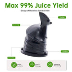 Kitchizon silver cold press juicer with wide feed chute
