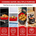 Silicone pots used in various kitchen appliances 